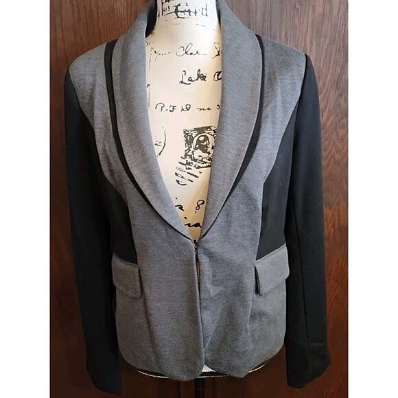 Laundry By Shelli Segal Black gray lined Office Career Blazer Size 12 Large - Picture 1 of 8